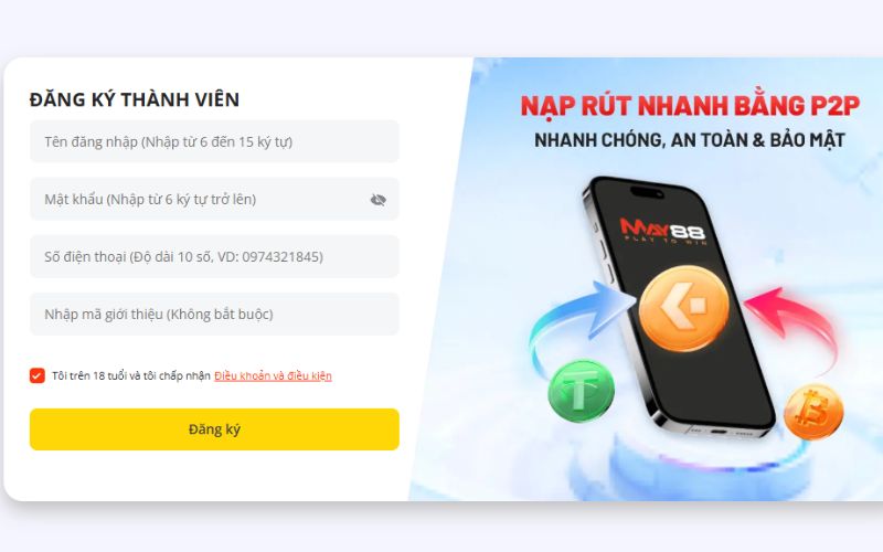 giao diện đăng nhập tài khoản nhà cái