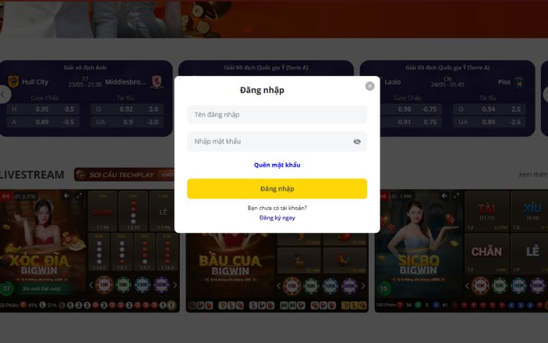 người chơi đăng ký tài khoản trực tuyến